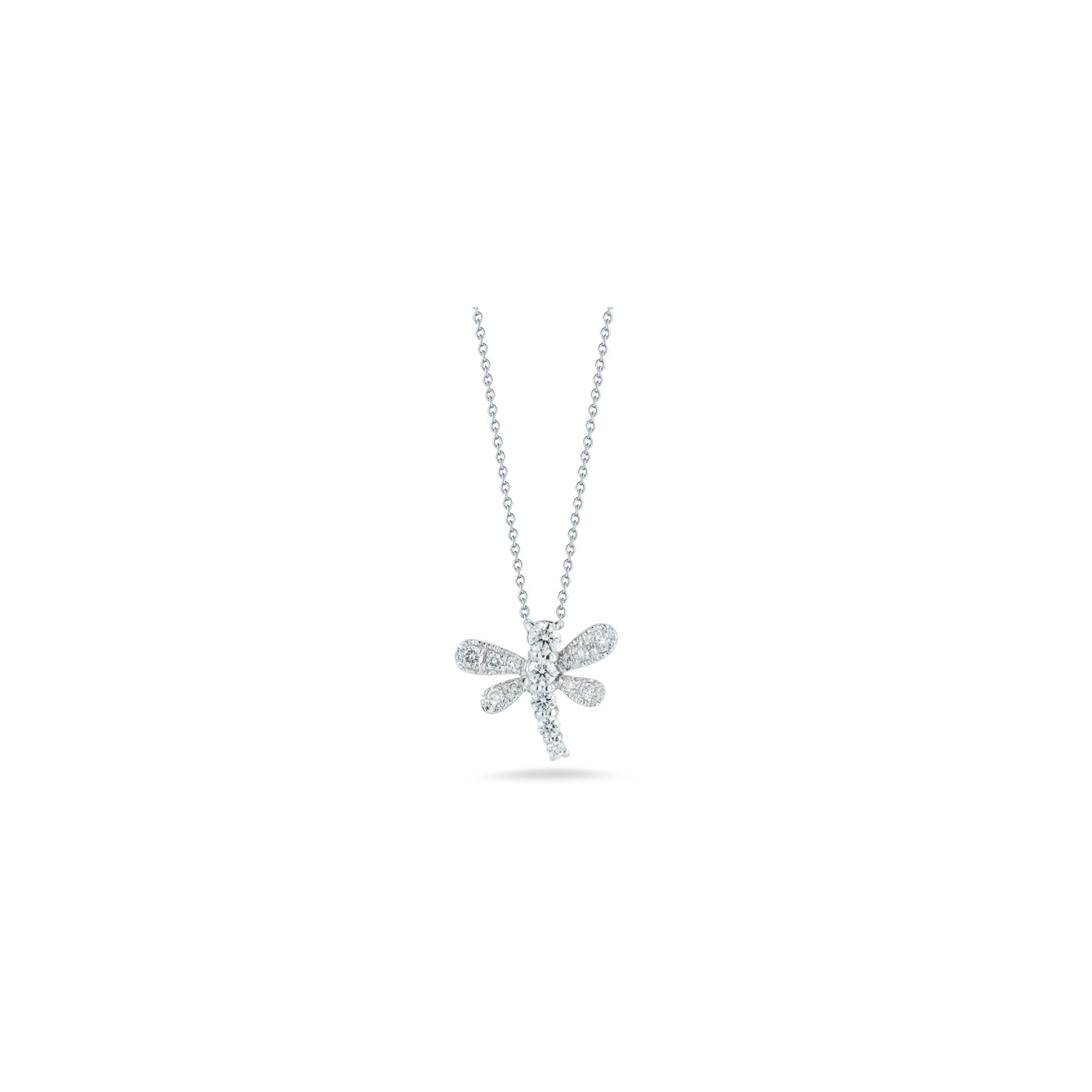 dragonfly white gold necklace