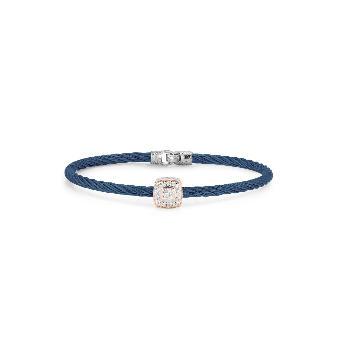 Blueberry Cable Essential Stackable Bracelet with Single Large Square ...