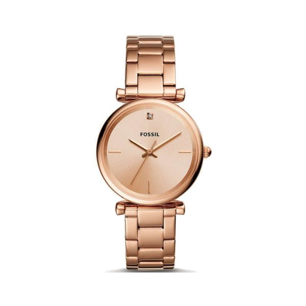 The Carbon Series Three-Hand Rose Gold-Tone Stainless Steel Watch ...