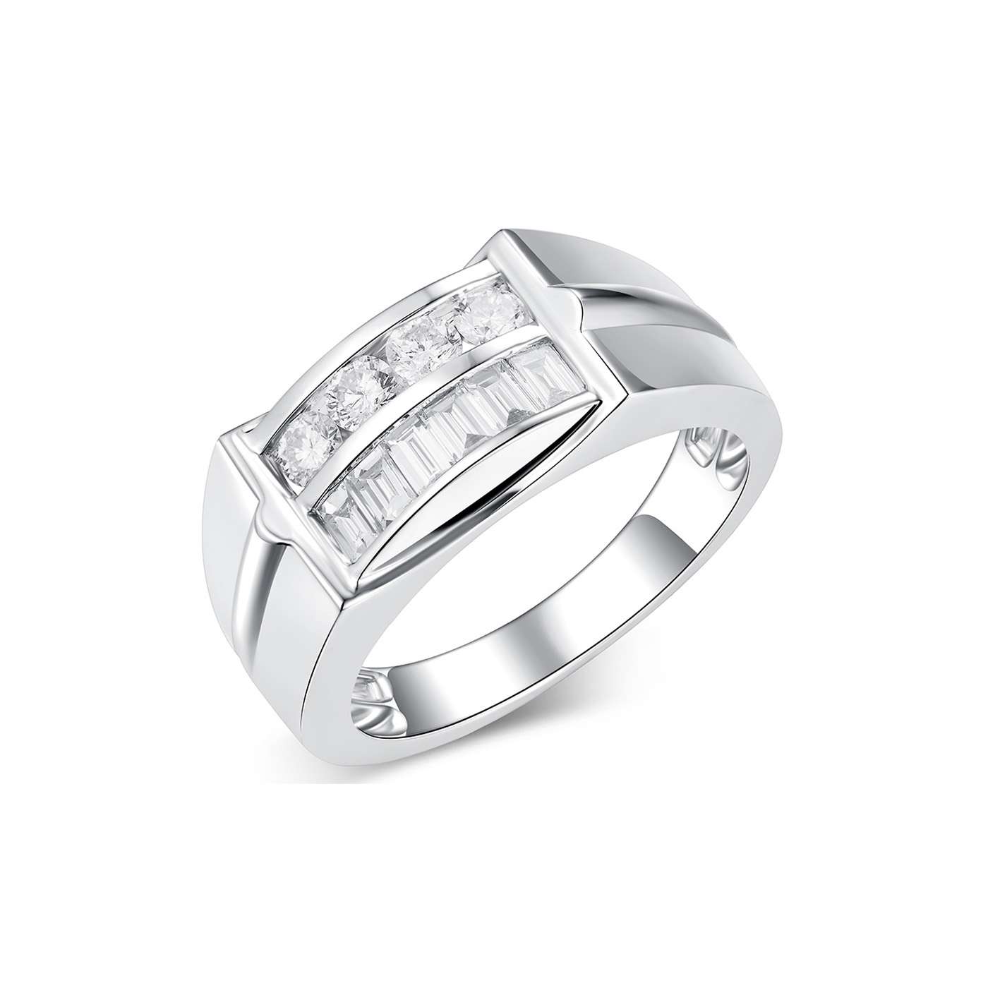 14Kt White Gold Mens Ring - House Of Diamonds