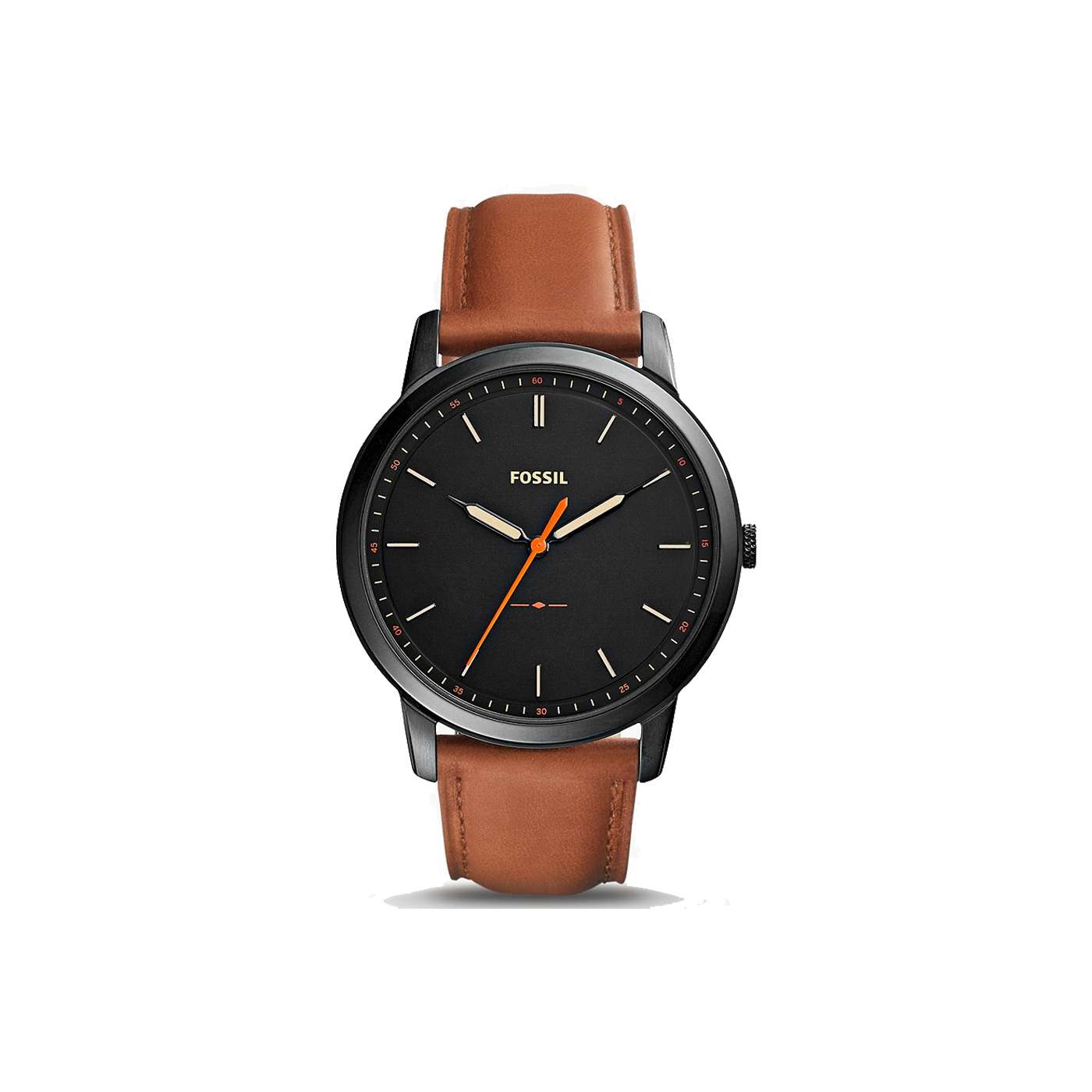 fossil the minimalist slim three hand light brown leather watch