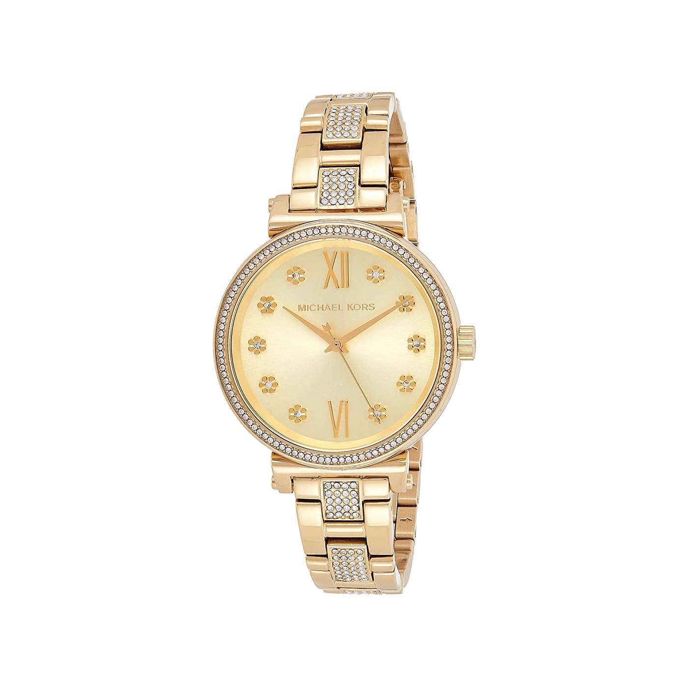 Sofie Pave Crystal Gold Dial Ladies Watch - House Of Diamonds