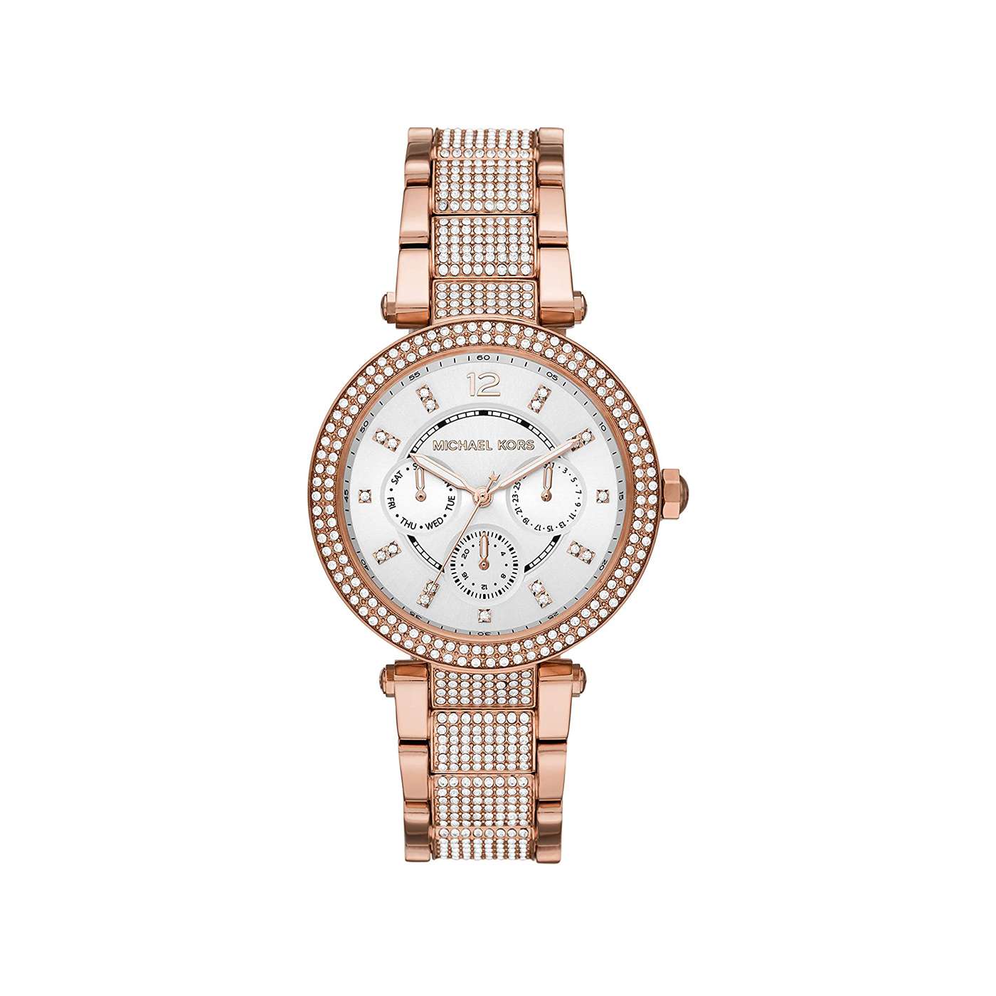 Michael Kors Parker Stainless Steel Watch With Glitz Accents | House Of Michael Kors Parker Stainless Steel Watch With Glitz Accents
