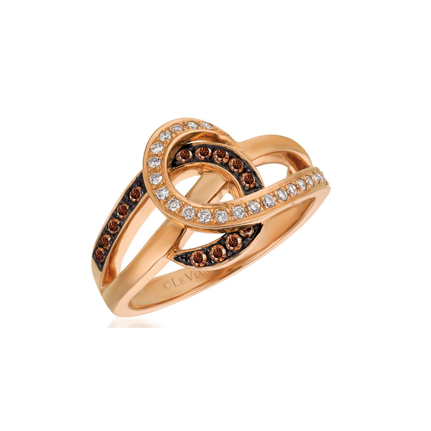 14Kt Rose Gold Chocolate Diamonds Ring - House Of Diamonds