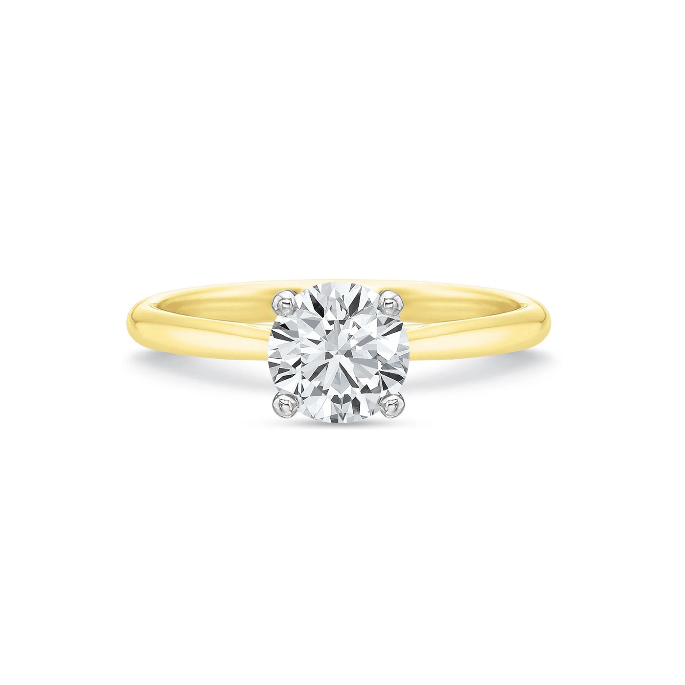 14kt White Gold Solitaire Diamond Ring - House Of Diamonds